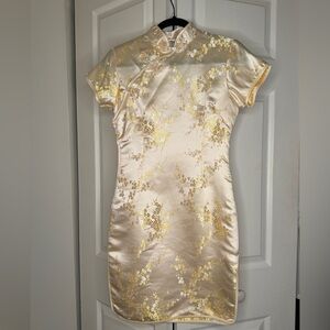 Gorgeous Qipao Mini Dress Gold and Yellow